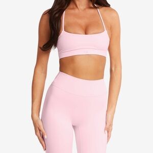 Crop Shop Boutique Light Pink Double-Strap Sports Bralette
